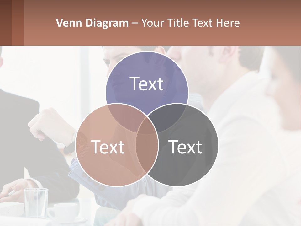 A Group Of People Sitting At A Table In A Meeting PowerPoint Template