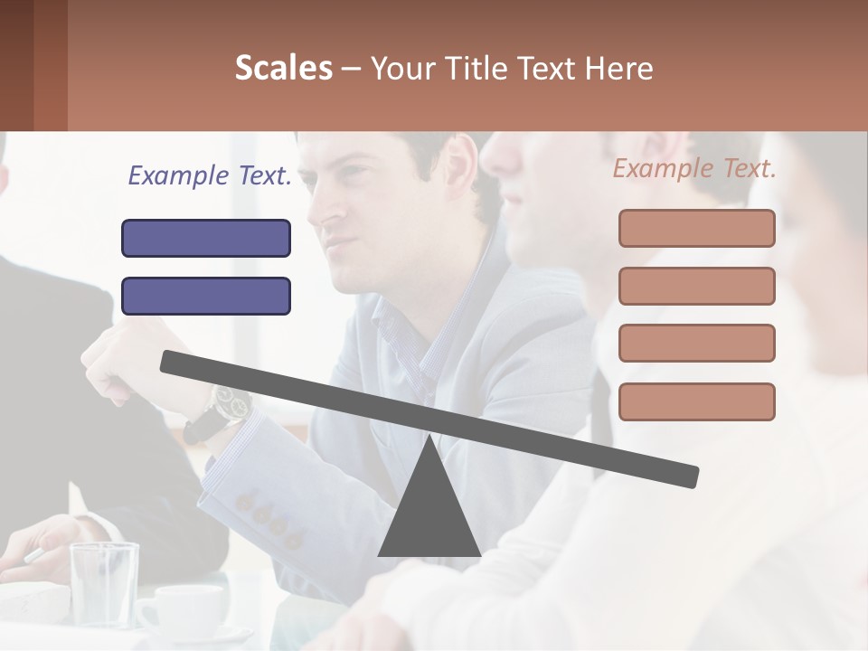 A Group Of People Sitting At A Table In A Meeting PowerPoint Template