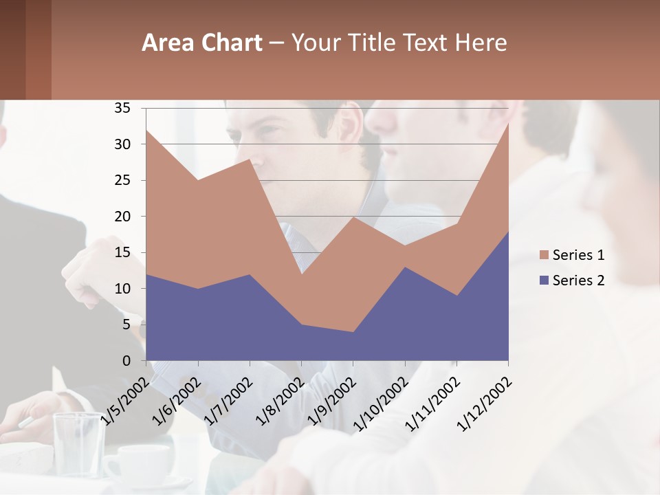 A Group Of People Sitting At A Table In A Meeting PowerPoint Template