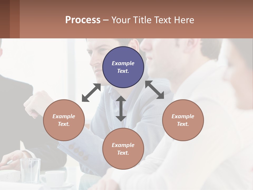 A Group Of People Sitting At A Table In A Meeting PowerPoint Template