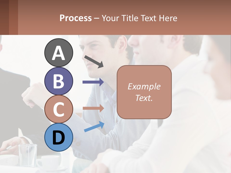 A Group Of People Sitting At A Table In A Meeting PowerPoint Template