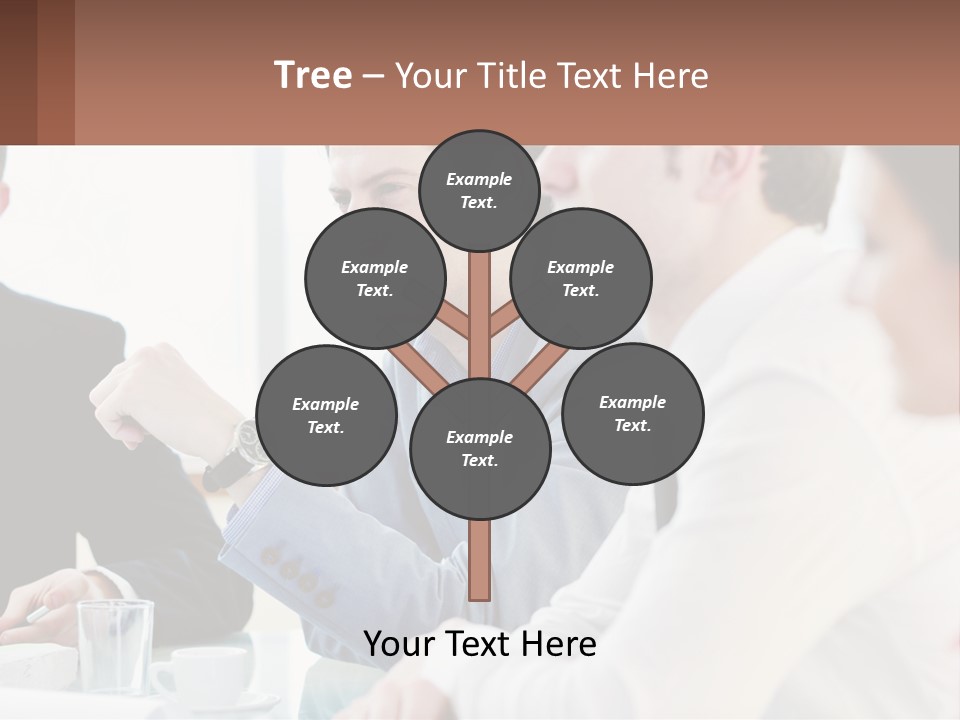 A Group Of People Sitting At A Table In A Meeting PowerPoint Template
