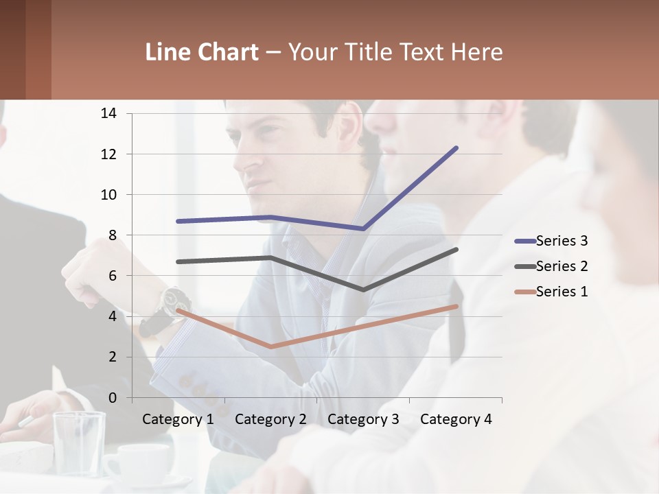 A Group Of People Sitting At A Table In A Meeting PowerPoint Template