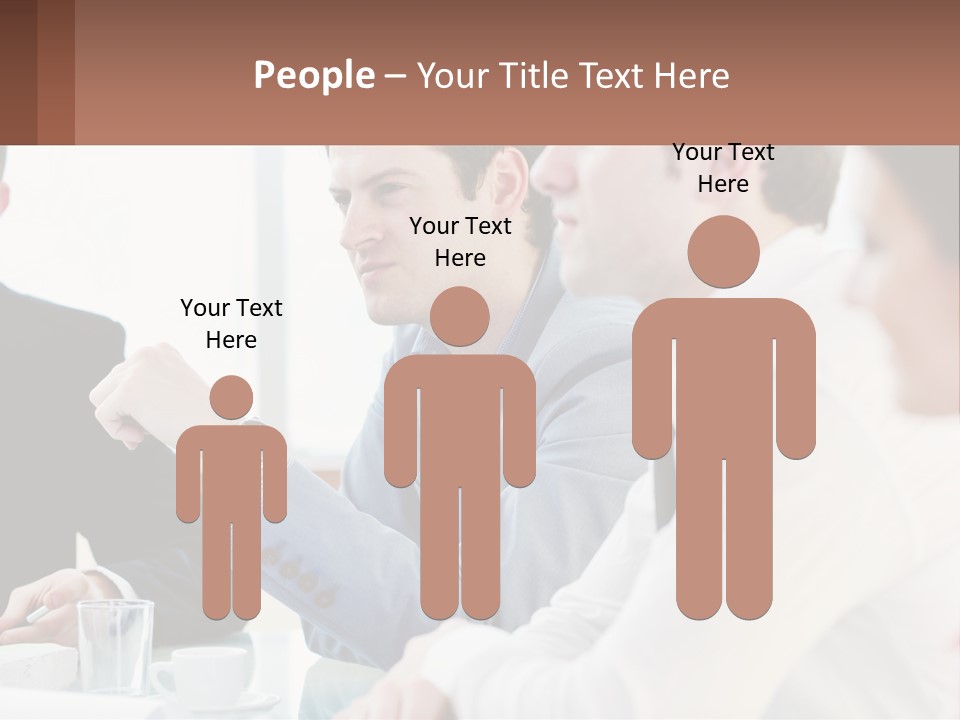 A Group Of People Sitting At A Table In A Meeting PowerPoint Template
