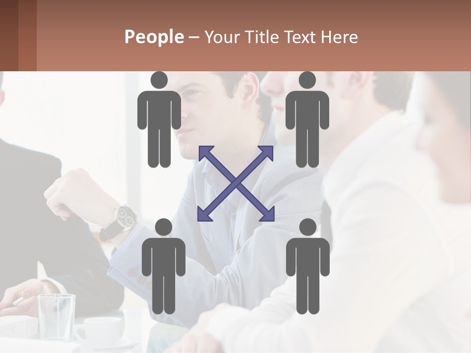 A Group Of People Sitting At A Table In A Meeting PowerPoint Template