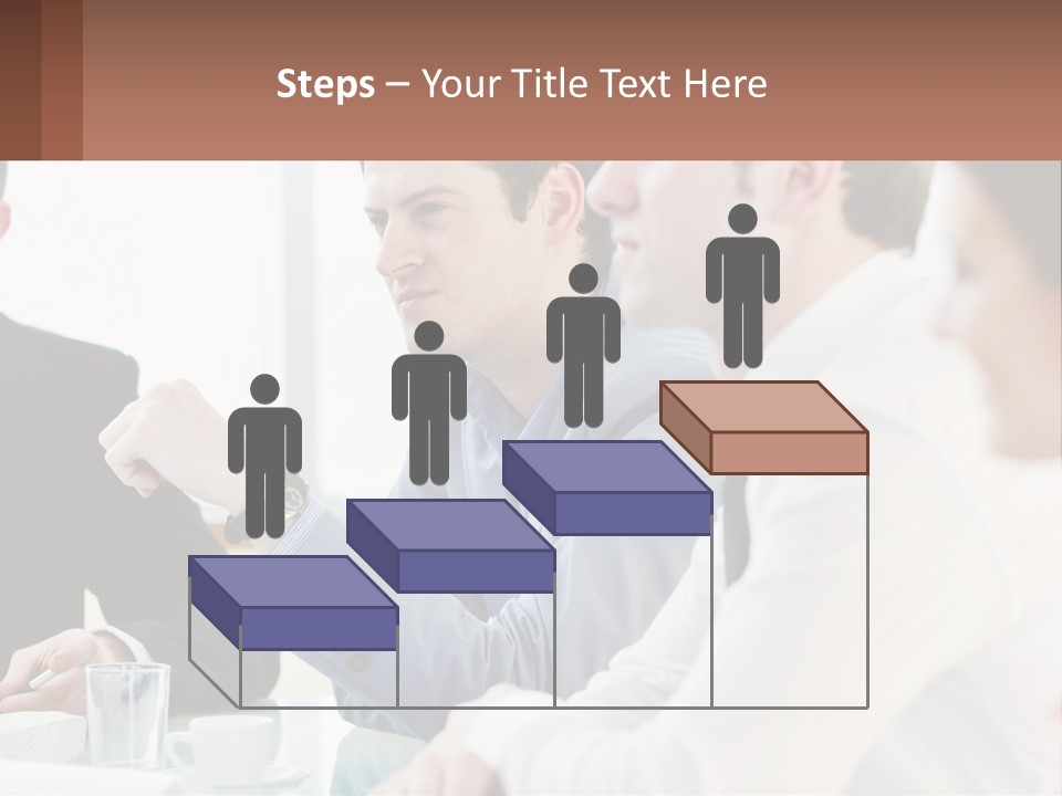 A Group Of People Sitting At A Table In A Meeting PowerPoint Template