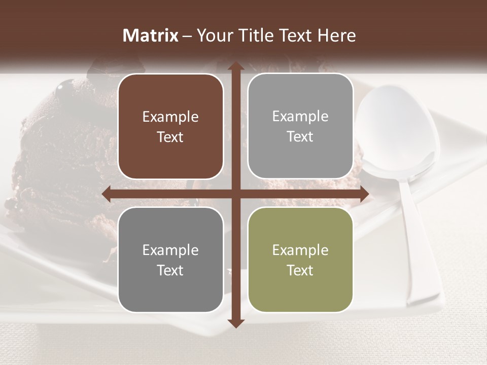 Two Scoops Of Ice Cream On A Plate With A Spoon PowerPoint Template