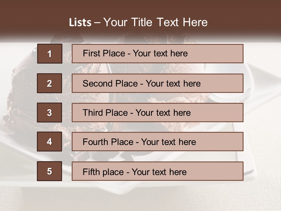 Two Scoops Of Ice Cream On A Plate With A Spoon PowerPoint Template