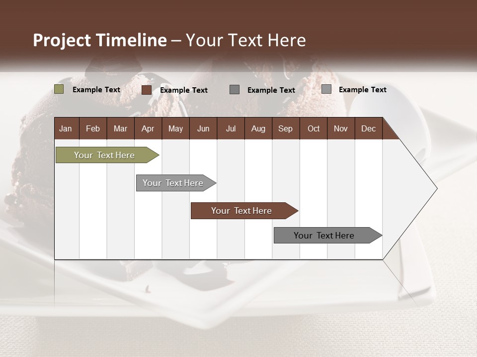 Two Scoops Of Ice Cream On A Plate With A Spoon PowerPoint Template