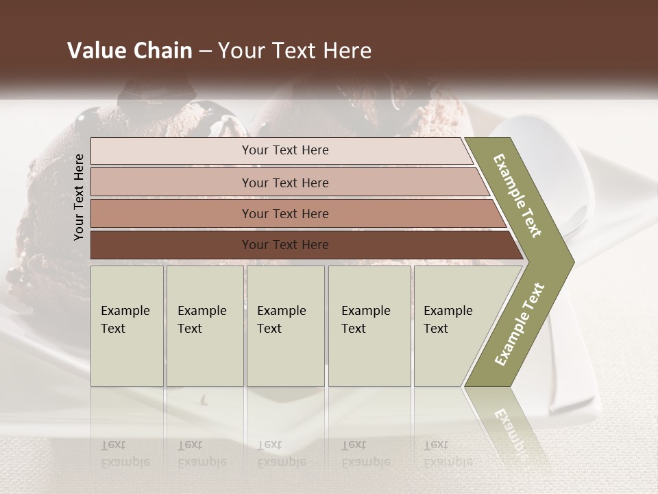 Two Scoops Of Ice Cream On A Plate With A Spoon PowerPoint Template