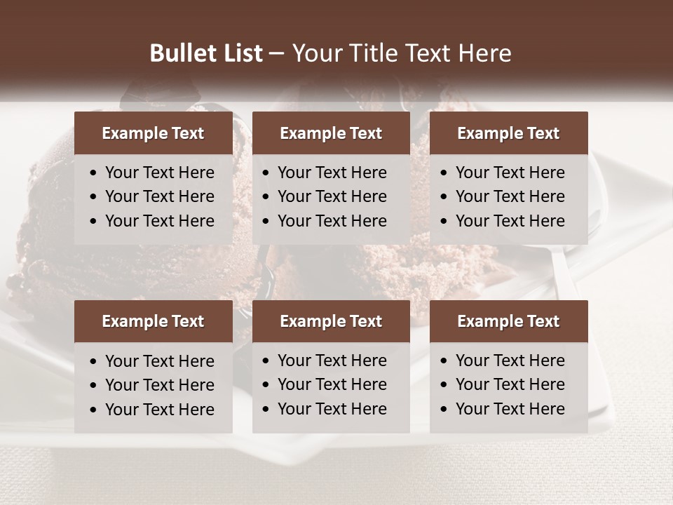 Two Scoops Of Ice Cream On A Plate With A Spoon PowerPoint Template