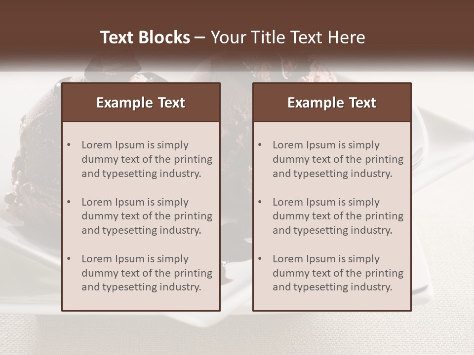 Two Scoops Of Ice Cream On A Plate With A Spoon PowerPoint Template