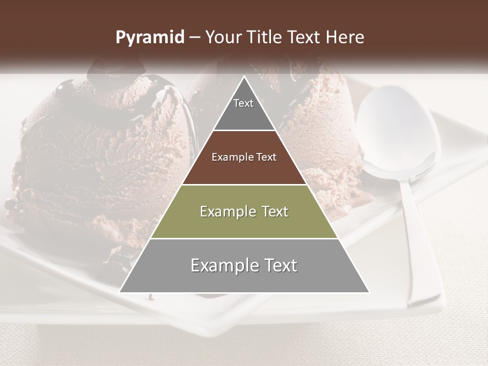 Two Scoops Of Ice Cream On A Plate With A Spoon PowerPoint Template