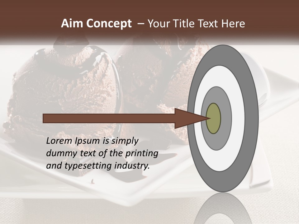 Two Scoops Of Ice Cream On A Plate With A Spoon PowerPoint Template