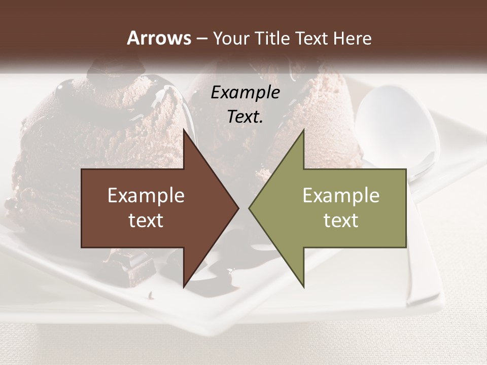 Two Scoops Of Ice Cream On A Plate With A Spoon PowerPoint Template
