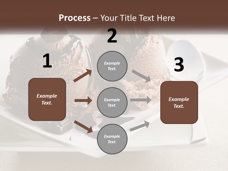 Two Scoops Of Ice Cream On A Plate With A Spoon PowerPoint Template