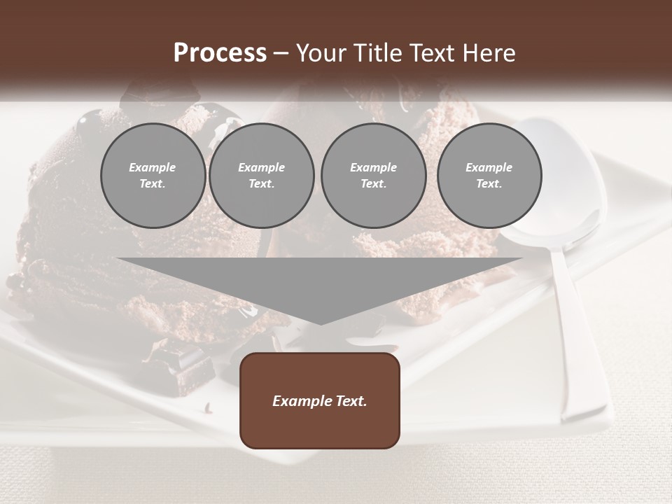 Two Scoops Of Ice Cream On A Plate With A Spoon PowerPoint Template