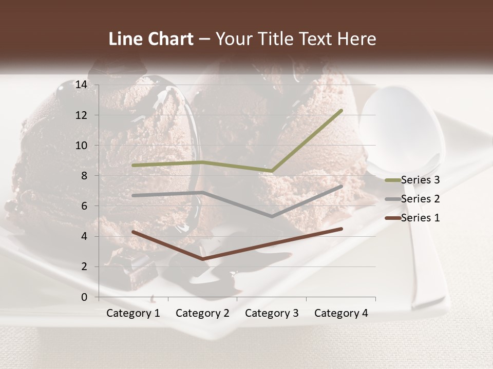 Two Scoops Of Ice Cream On A Plate With A Spoon PowerPoint Template