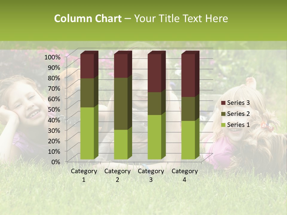 A Group Of Children Laying In The Grass With A Dog PowerPoint Template