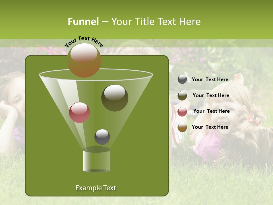 A Group Of Children Laying In The Grass With A Dog PowerPoint Template