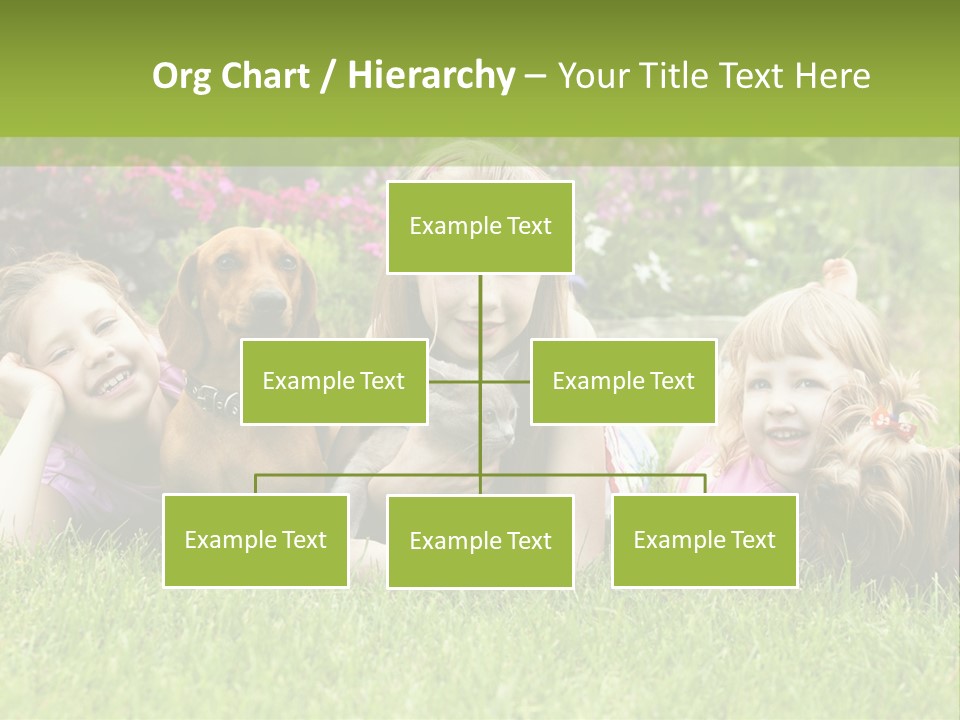 A Group Of Children Laying In The Grass With A Dog PowerPoint Template