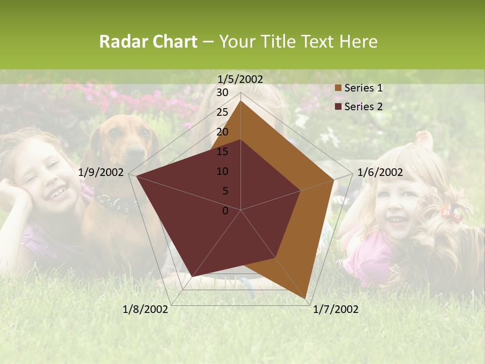 A Group Of Children Laying In The Grass With A Dog PowerPoint Template