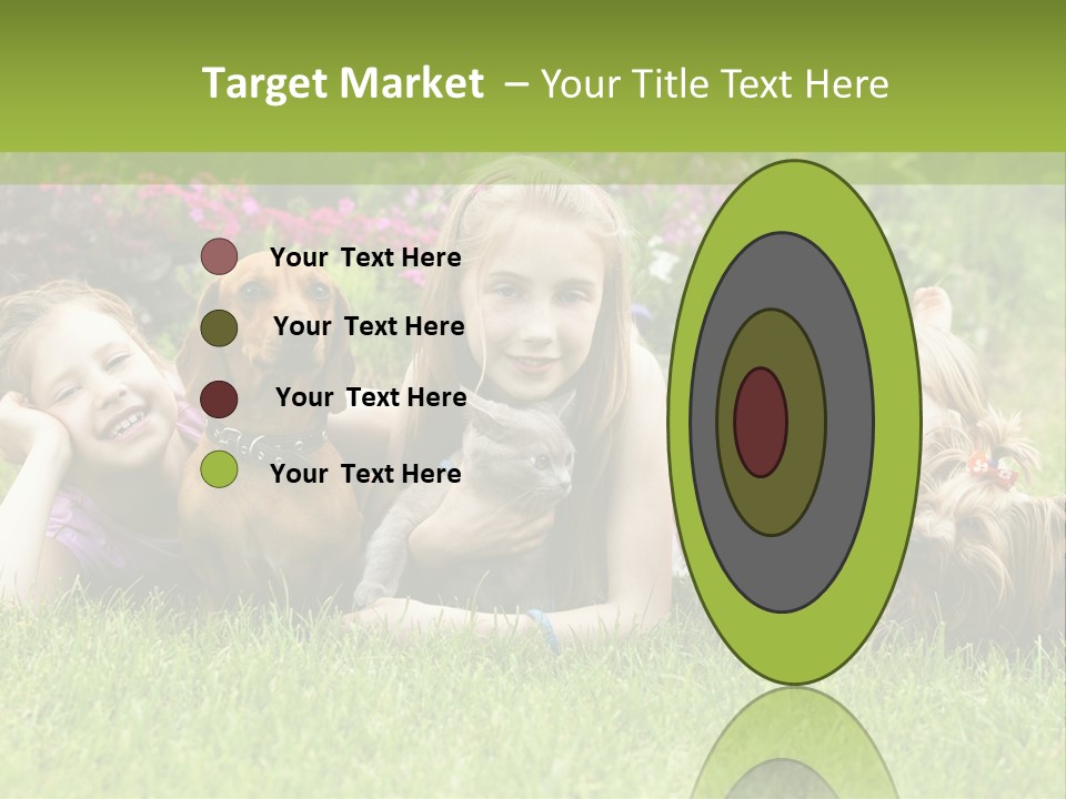 A Group Of Children Laying In The Grass With A Dog PowerPoint Template