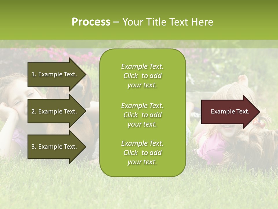 A Group Of Children Laying In The Grass With A Dog PowerPoint Template