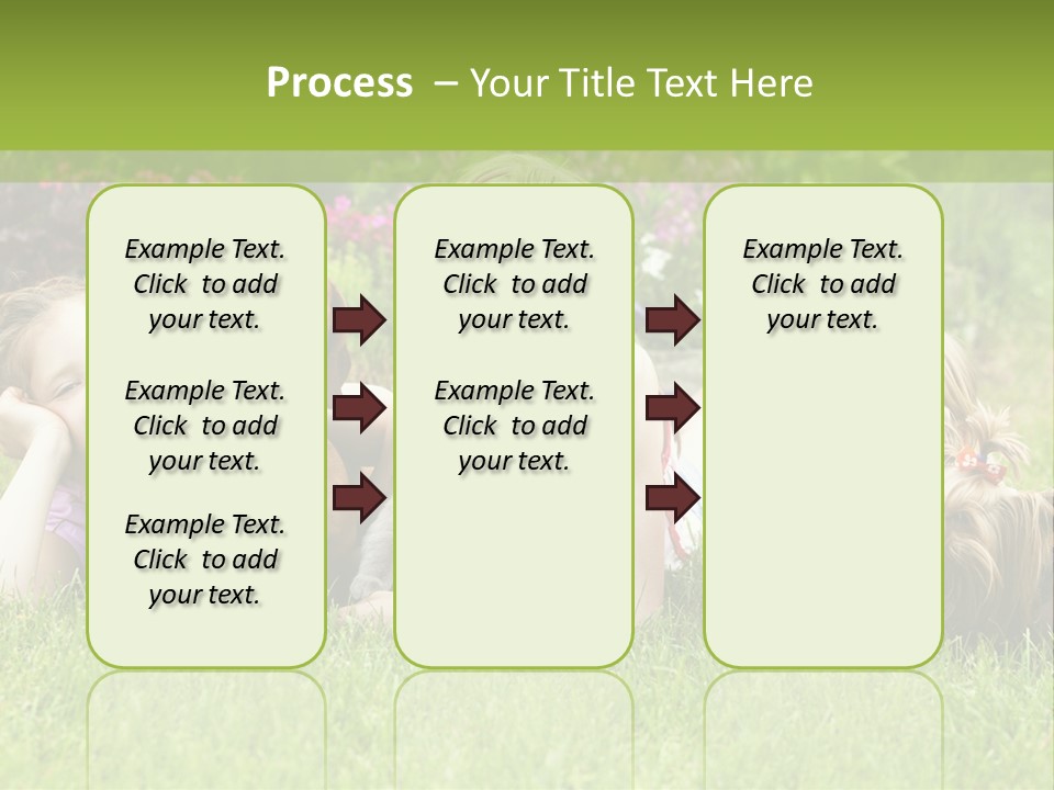 A Group Of Children Laying In The Grass With A Dog PowerPoint Template