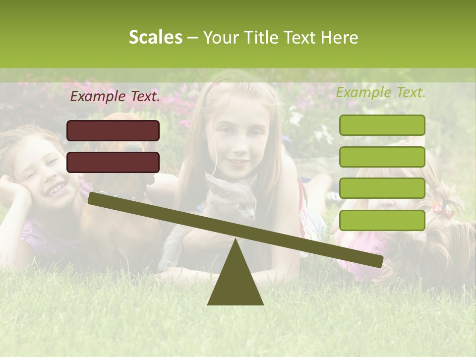 A Group Of Children Laying In The Grass With A Dog PowerPoint Template