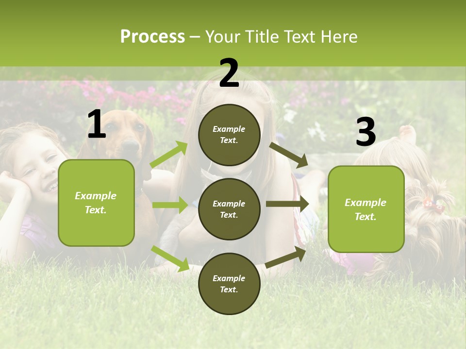 A Group Of Children Laying In The Grass With A Dog PowerPoint Template