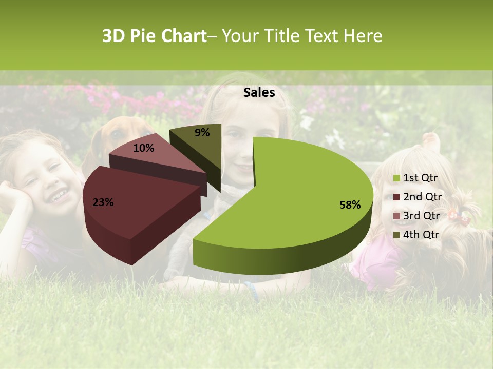 A Group Of Children Laying In The Grass With A Dog PowerPoint Template