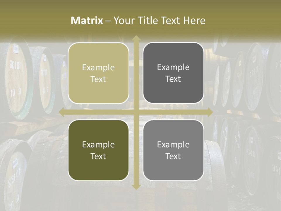 A Large Room Filled With Lots Of Wooden Barrels PowerPoint Template