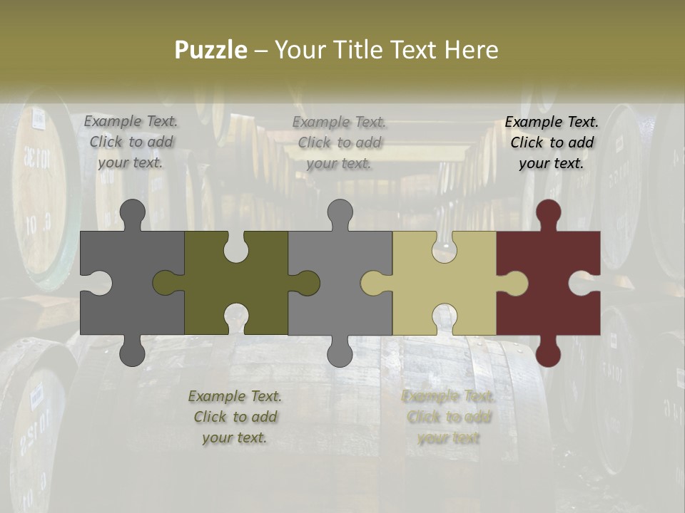 A Large Room Filled With Lots Of Wooden Barrels PowerPoint Template