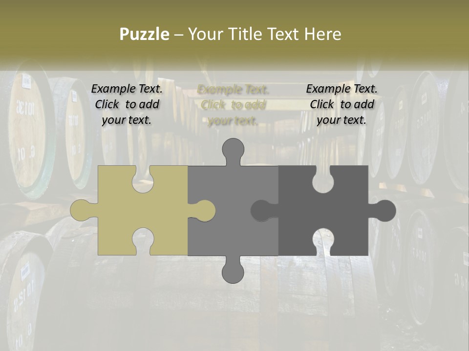A Large Room Filled With Lots Of Wooden Barrels PowerPoint Template