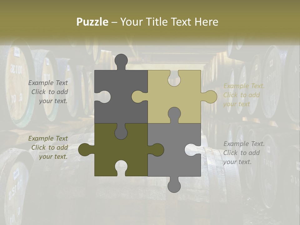 A Large Room Filled With Lots Of Wooden Barrels PowerPoint Template