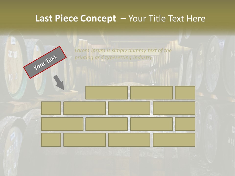 A Large Room Filled With Lots Of Wooden Barrels PowerPoint Template