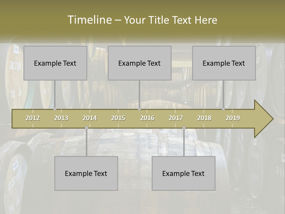 A Large Room Filled With Lots Of Wooden Barrels PowerPoint Template
