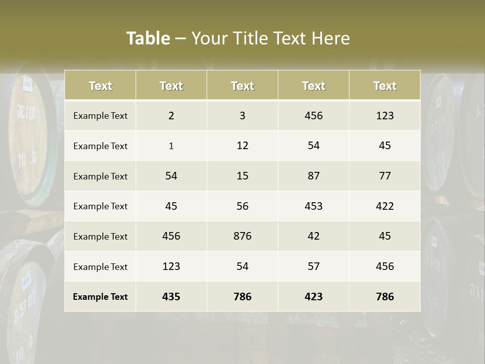A Large Room Filled With Lots Of Wooden Barrels PowerPoint Template