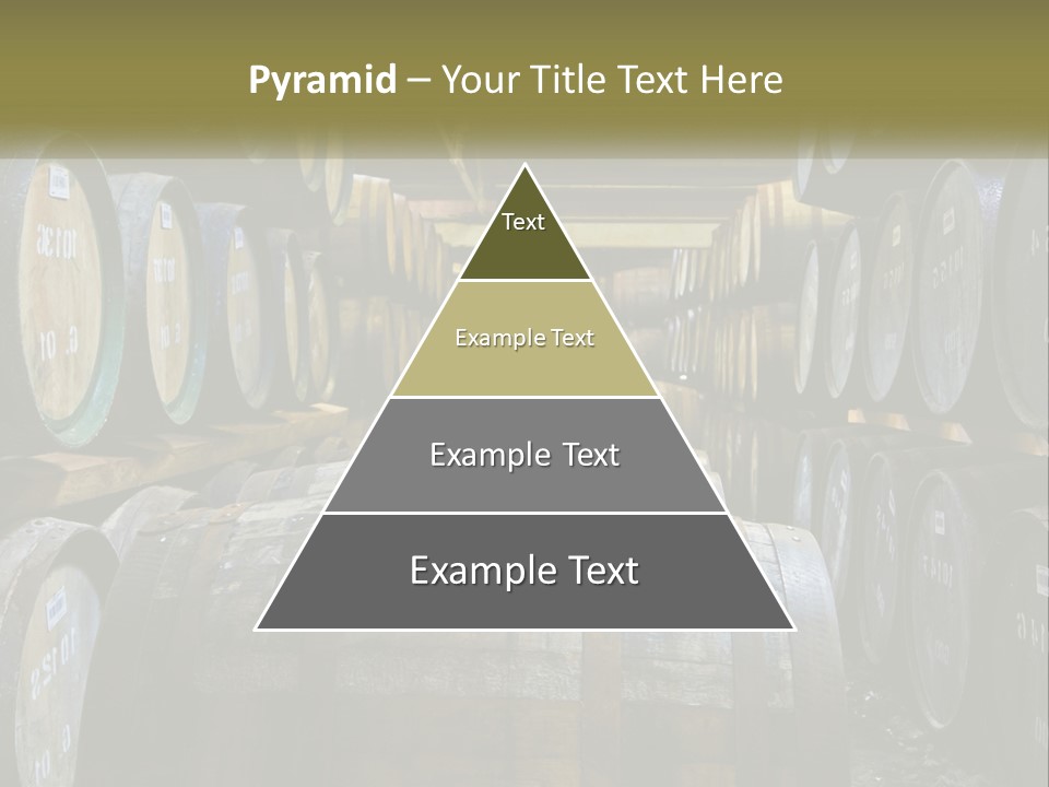 A Large Room Filled With Lots Of Wooden Barrels PowerPoint Template
