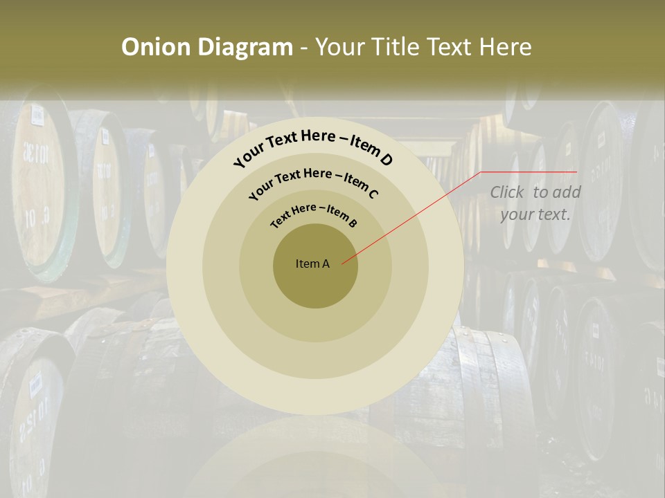 A Large Room Filled With Lots Of Wooden Barrels PowerPoint Template