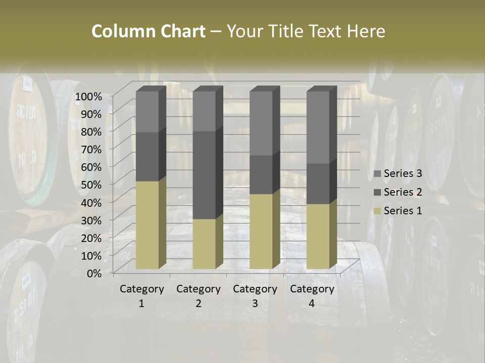 A Large Room Filled With Lots Of Wooden Barrels PowerPoint Template