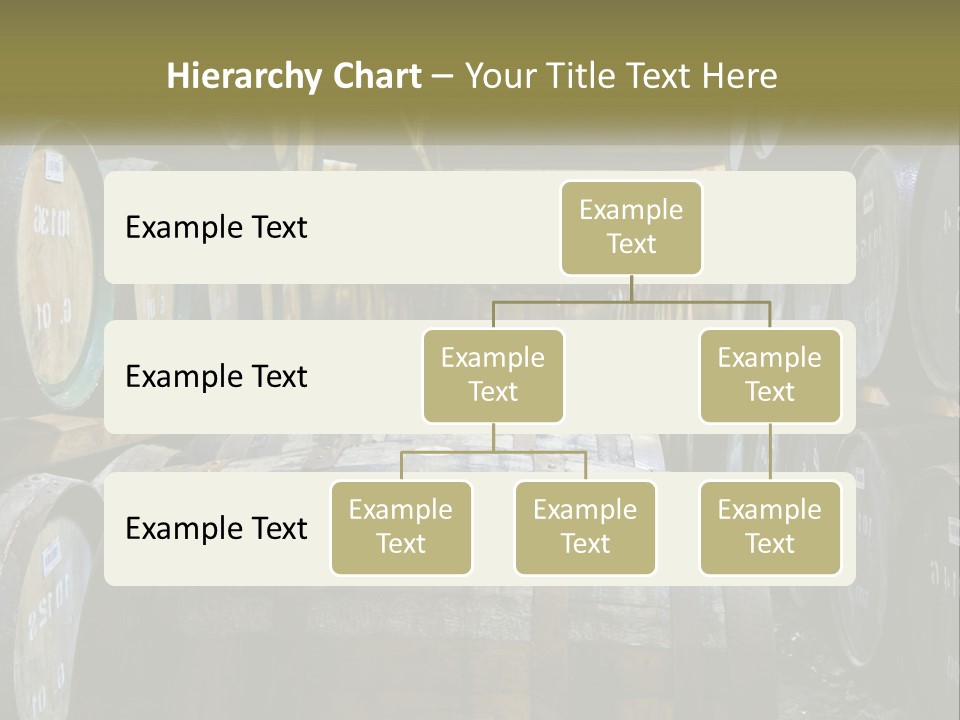 A Large Room Filled With Lots Of Wooden Barrels PowerPoint Template