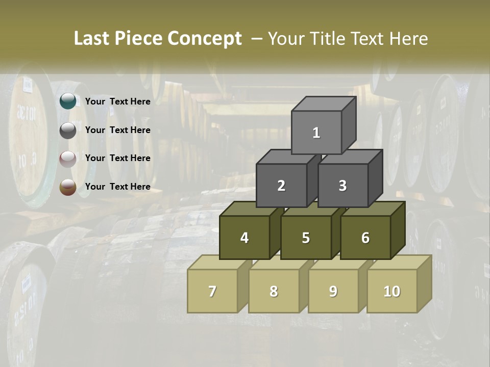 A Large Room Filled With Lots Of Wooden Barrels PowerPoint Template