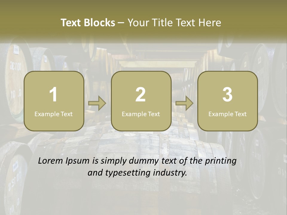 A Large Room Filled With Lots Of Wooden Barrels PowerPoint Template
