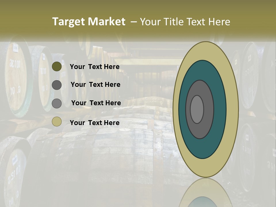 A Large Room Filled With Lots Of Wooden Barrels PowerPoint Template
