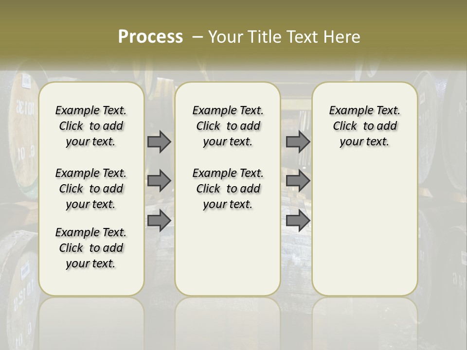 A Large Room Filled With Lots Of Wooden Barrels PowerPoint Template