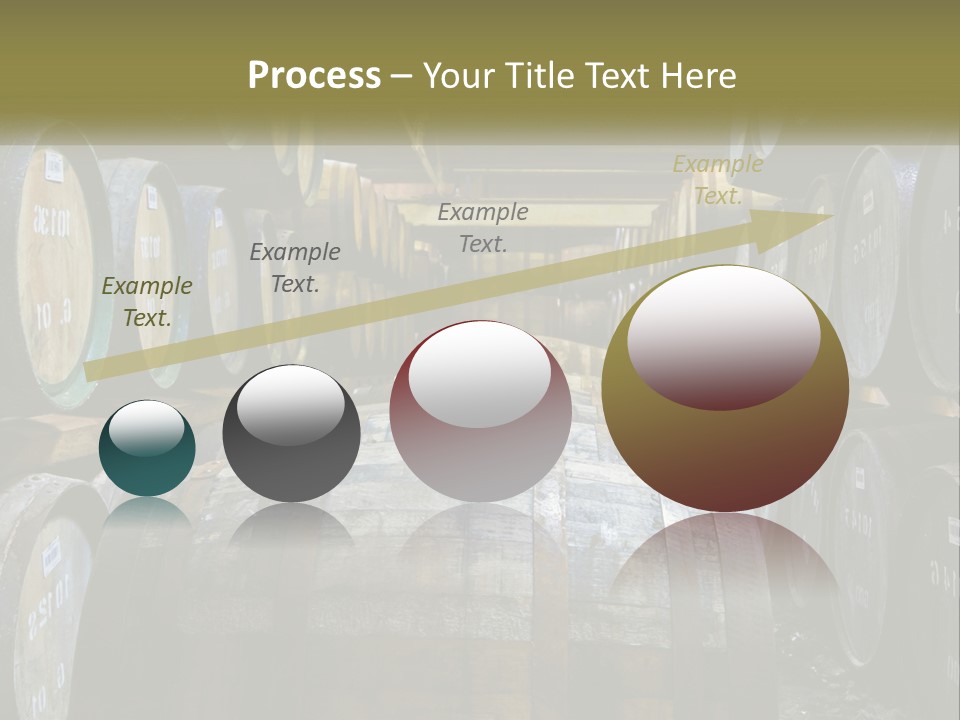 A Large Room Filled With Lots Of Wooden Barrels PowerPoint Template