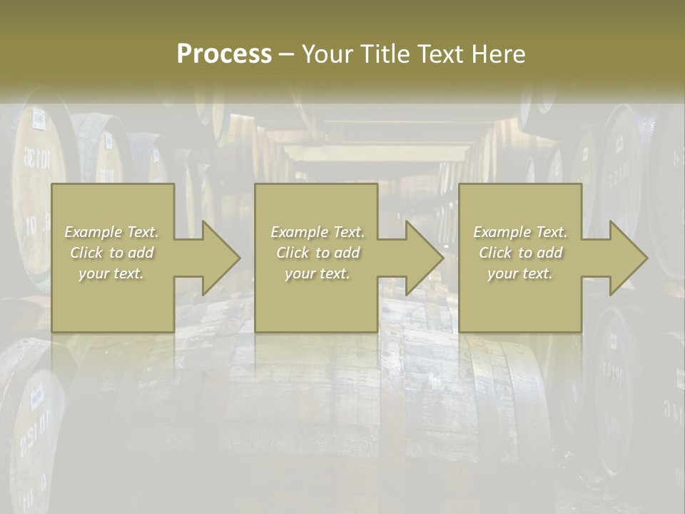 A Large Room Filled With Lots Of Wooden Barrels PowerPoint Template
