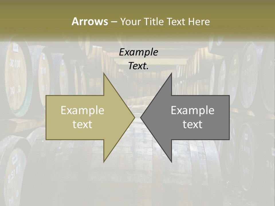 A Large Room Filled With Lots Of Wooden Barrels PowerPoint Template